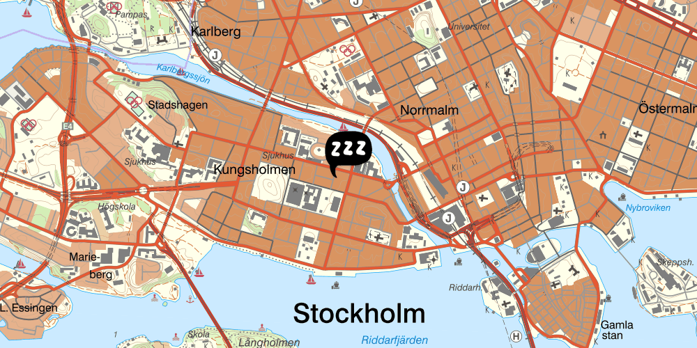 Map showing the location of City Hostel