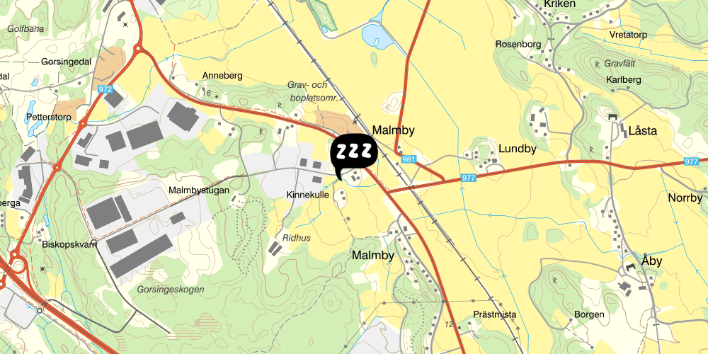Map showing the location of Malmgården STF Vandrarhem Strängnäs