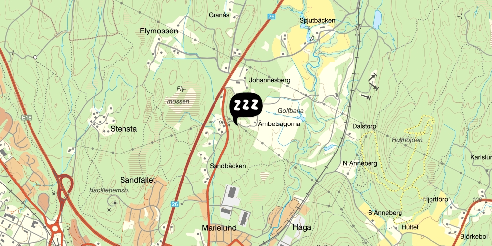 Map showing the location of Kristinehamns Golfklubb vandrarhem