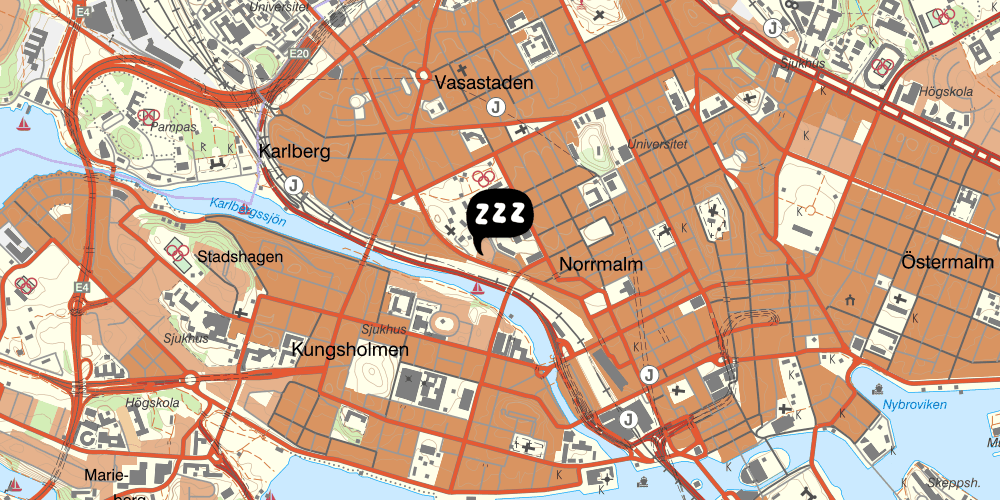 Map showing the location of Crafoord Place Hostel