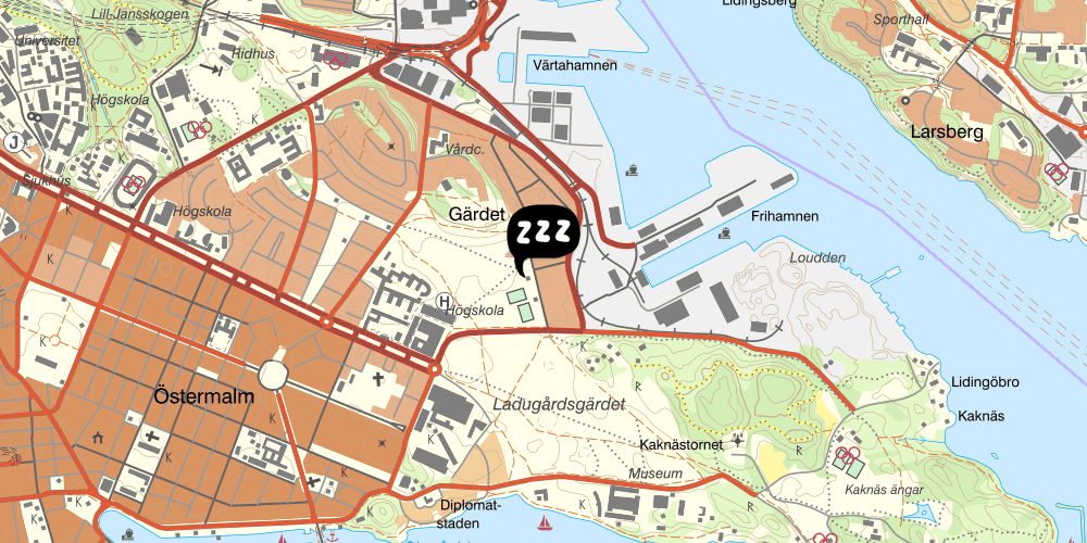 Map showing the location of Nomad Gärdet