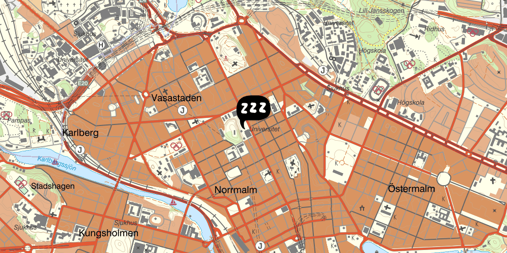 Map showing the location of Bed and Breakfast
