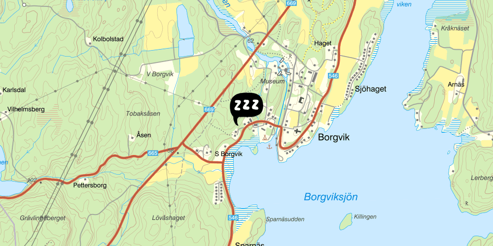 Map showing the location of Klaraborg