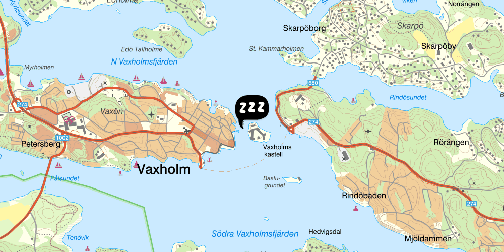 Map showing the location of Kastellets Bed & Breakfast