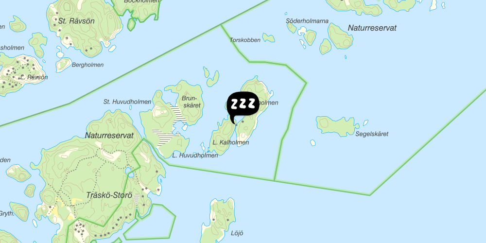 Map showing the location of Stora Kalholmen STF