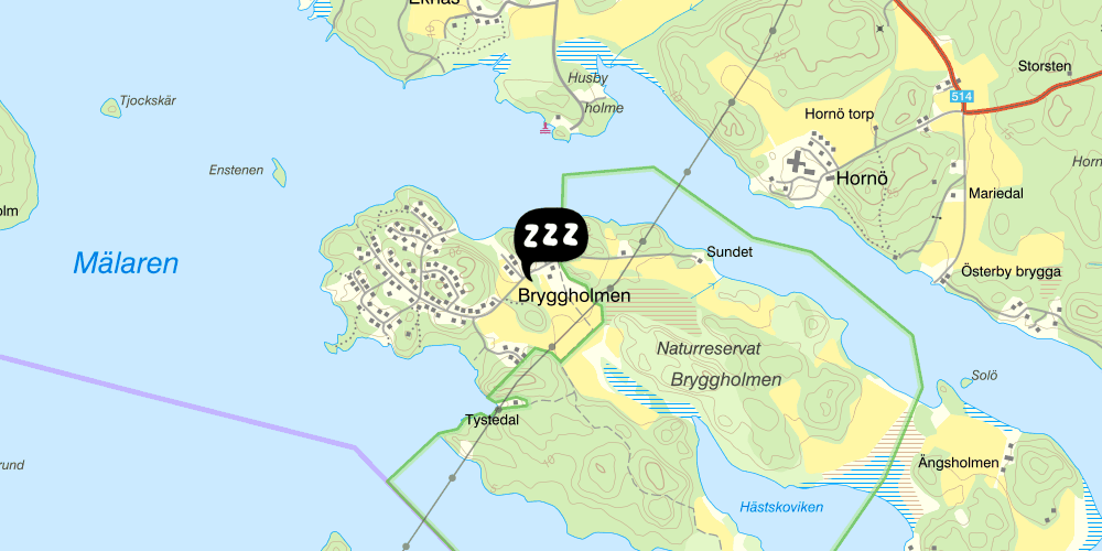 Map showing the location of Bryggholmens gård