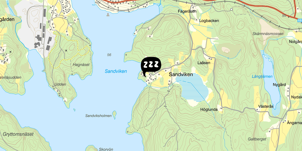 Map showing the location of Sandviken Garden