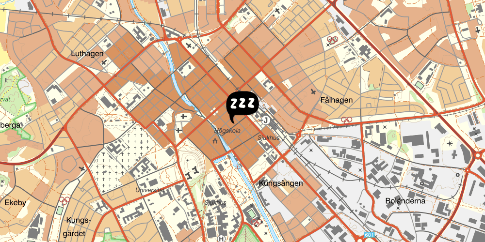 Map showing the location of Hotell & Vandrarhem Centralstationen