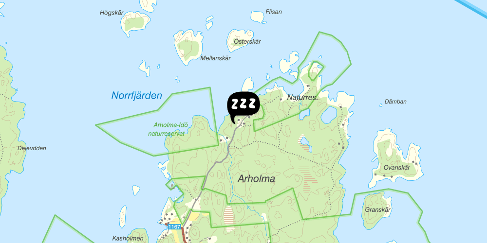 Map showing the location of Arholma Nord