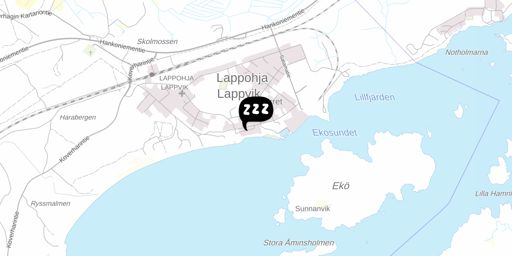 Map showing the location of Sjömansro