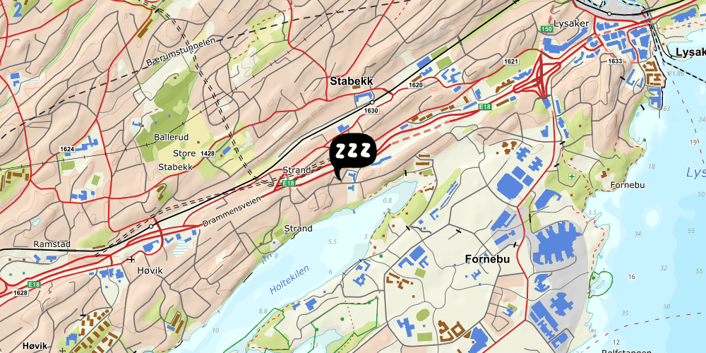 Map showing the location of Hostel Oslofjord