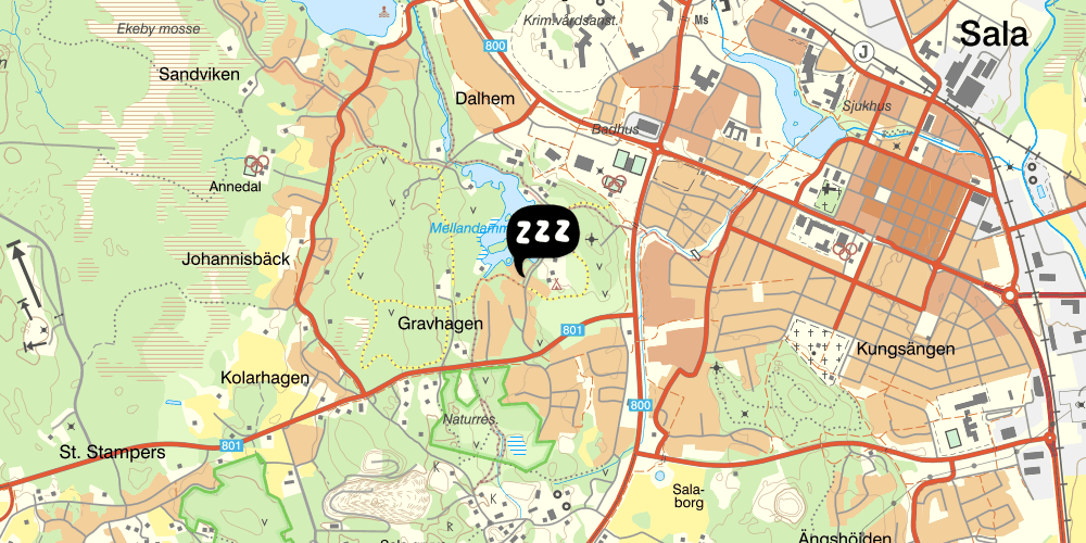 Map showing the location of Sofielund